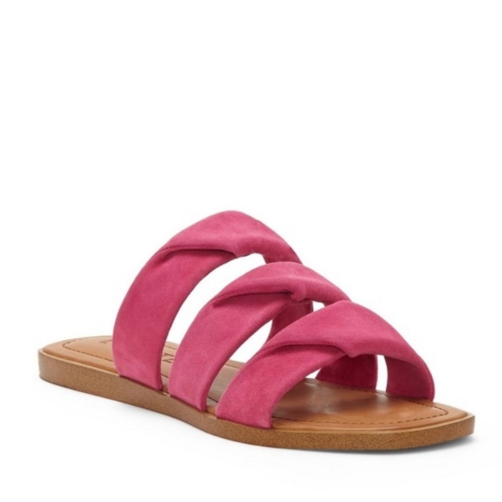 1. State Pink Suede Frel Tri Strap Slide Sandal 7